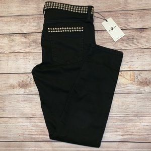 7 For Mankind Studded Black Denim